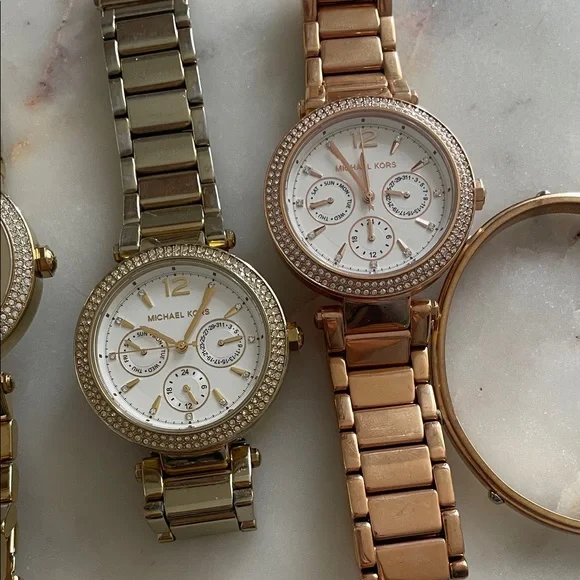 Michael Kors Gold, Silver, and Rose Gold Watch Set - Picture 3 of 3